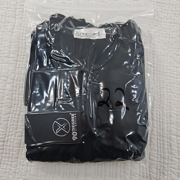 NEW 90 Degree by Reflex Full Zip Hoodie Men's 2XL Black NWT Zip Pockets Luxe - Picture 15 of 15